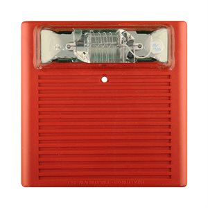 Weatherproof 24VDC Horn Strobe, 75CD, Wall Mount, Red (WPBB-R Backbox Required)