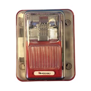 WHEC24-75WR - Weatherproof 24VDC Horn Strobe, 75CD, Wall Mount, Red